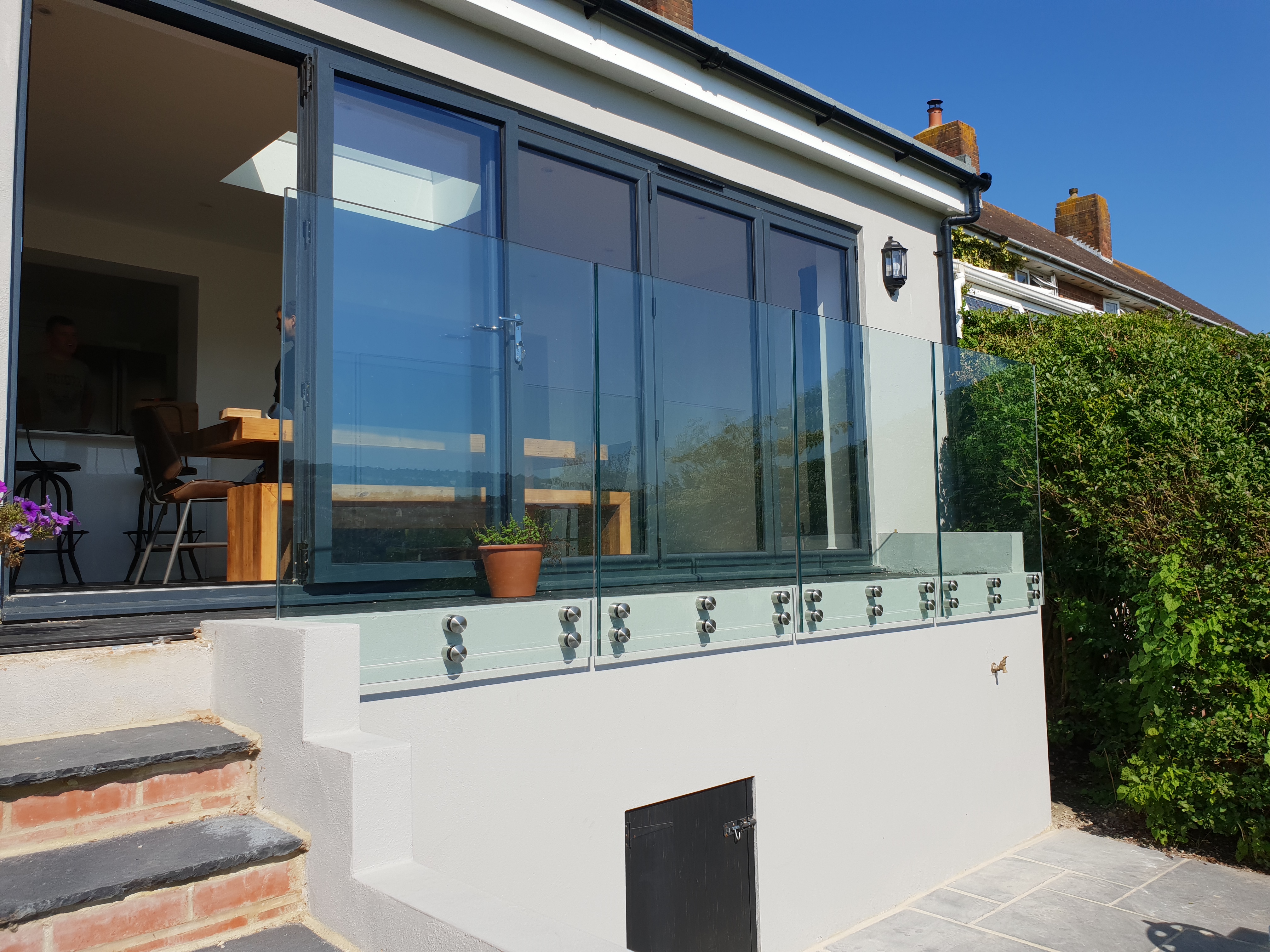 Frameless side mounted glass balustrade in Hove East Sussex